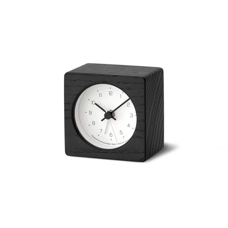 レムノス 置き時計 ニュート 目覚まし時計 時辰儀 アナログ 天然色板目 黒 NEUT alarm clock KK24-09 BK Lemnos
