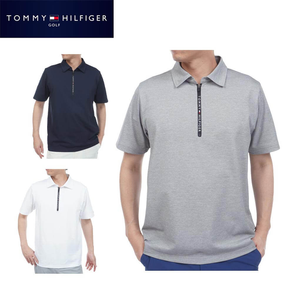 【全品１０％ＯＦＦクーポン配布中♪】4/10 1:59まで　 トミー ヒルフィガー ゴルフ メンズ ワッフル生地 半袖 ハーフジップ シャツ THMA633 ゴルフウェア [2026年春夏モデル]