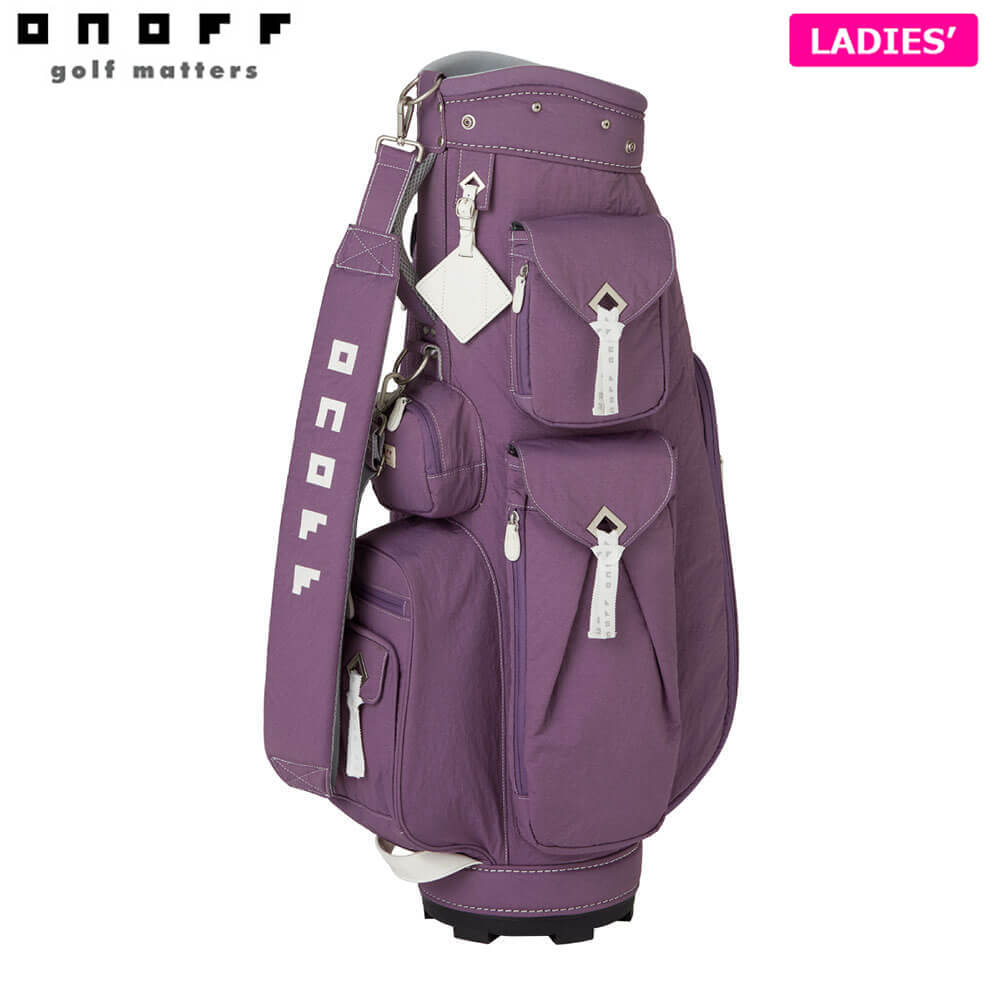 【全品９％ＯＦＦクーポン配布中！　ONOFF オノフ レディース ナイロンツイル キャディバッグ OB0726 14 パープル [2026年モデル]｜ゴルフ用品、クラブは有賀園ゴルフ