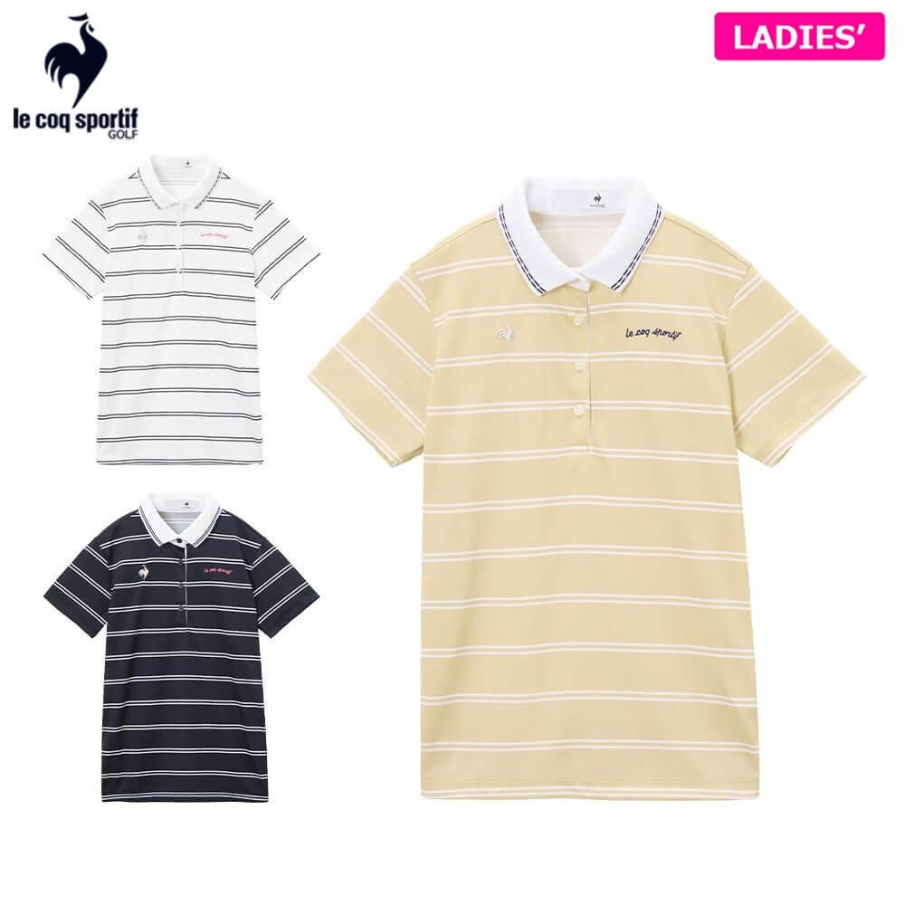 【全品１０％ＯＦＦクーポン配布中♪】4/10 1:59まで　 ルコック レディース ボーダー柄 半袖 ポロシャツ LG6SHS00L ゴルフウェア [2026年春夏モデル]