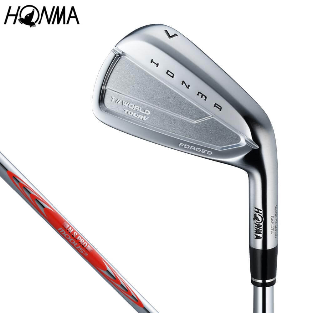 【全品９％ＯＦＦクーポン配布中！　本間ゴルフ　TOUR WORLD TOUR V ツアーV アイアン 単品　N.S.PRO MODUS3 for T//WORLD BLACK スチールシャフト [2026年モデル]｜ゴルフ用品、クラブは有賀園ゴルフ