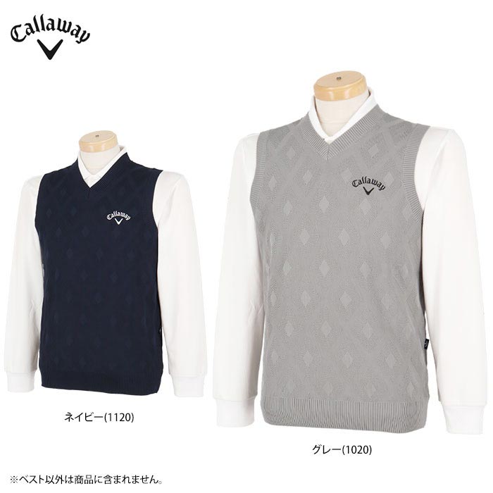 Callaway メンズVネック ゴルフベストネイビー　新品未使用Lサイズ　レア キャロウェイ（CALLAWAY）（メンズ）ゴルフウェア Vネックニット
