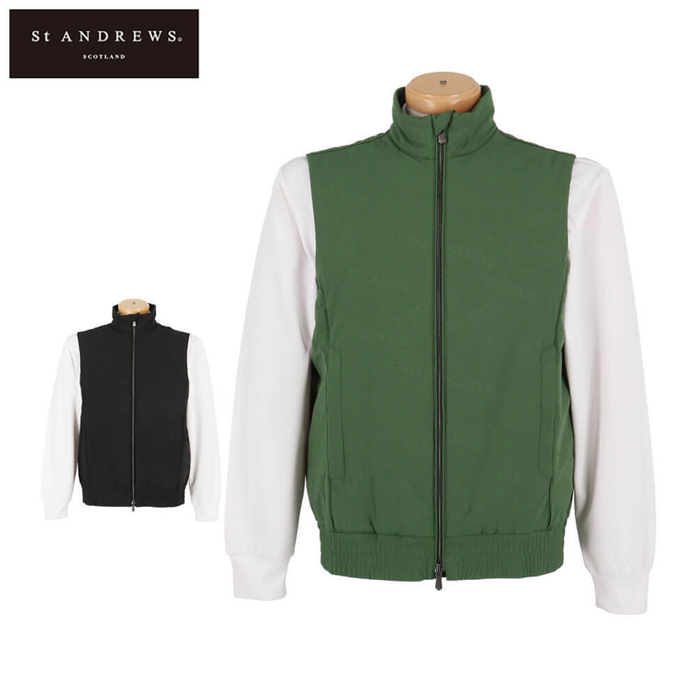 【全品１０％ＯＦＦクーポン配布中♪】4/10 1:59まで　 セントアンドリュース メンズ ロゴバック エンボス 中綿 フルジップ ベスト 042-4258151 ゴルフウェア [秋冬モデル 62％OFF] 特価 7,560円
