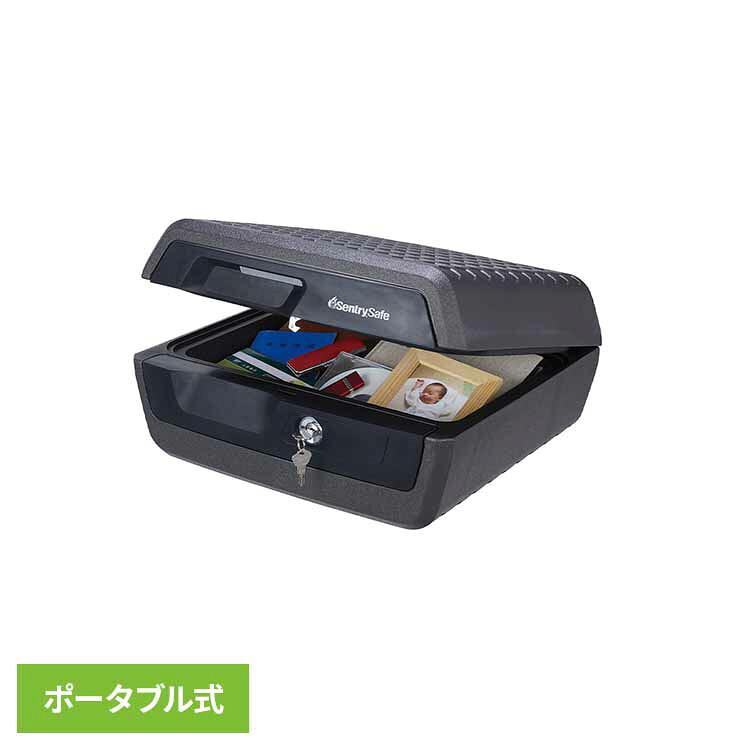 金庫 家庭用 耐火 防水 A4対応 10.2L コンパクト 持ち運び 鍵付 オフィス 書類 CD DVD 貴重品 セキュリティ対策 耐火金庫 パーソナル保管庫 ウォータープルーフ CWシリーズ ポータブル金庫 セントリー SENTRY CHW30100 *｜工具ワールド　ＡＲＩＭＡＳ