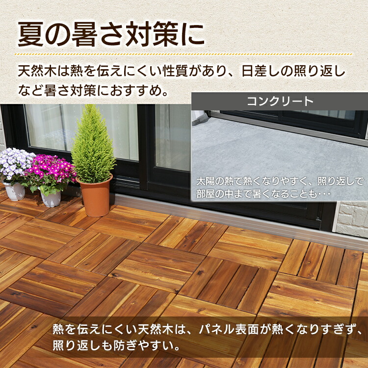 ストレートタイプ DIY ウッドタイル ガーデン 【50枚セット】 木 庭 ウッドパネル ジョイント リフォーム 天然アカシアウッドデッキ ベランダ パネル ウッディ 天然木 送料無料 【D】