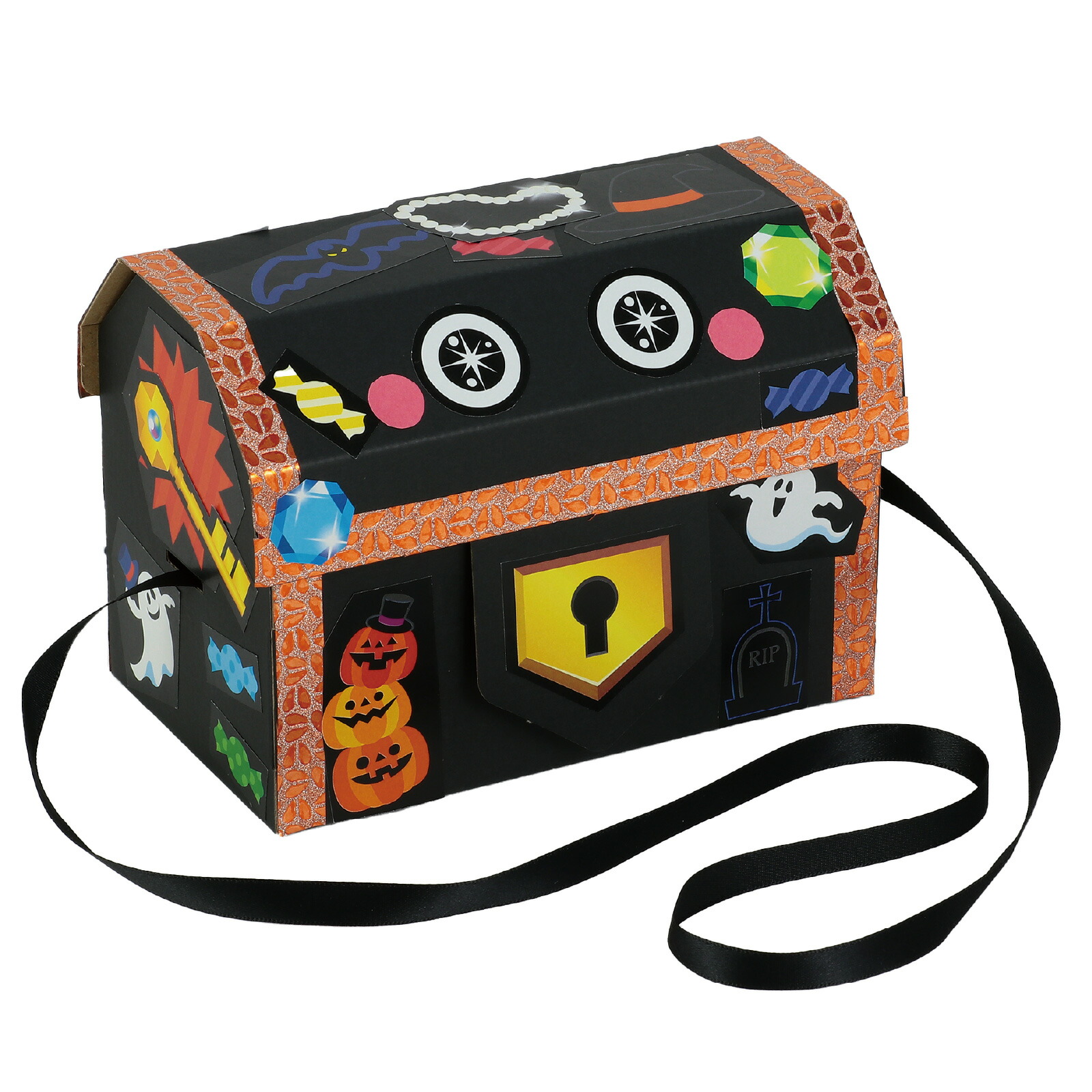 楽天市場】ハロウィンたからばこ 1個入 / 宝箱 お菓子バッグ 工作