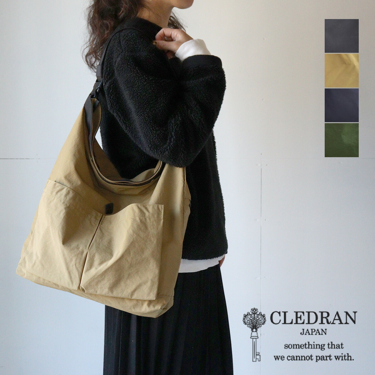 ロールショルダー ワンショルダー 軽量 ナイロン×牛革 CLEDRAN(クレドラン) POID(ポイド)CL3682 【選べるノベルティ】