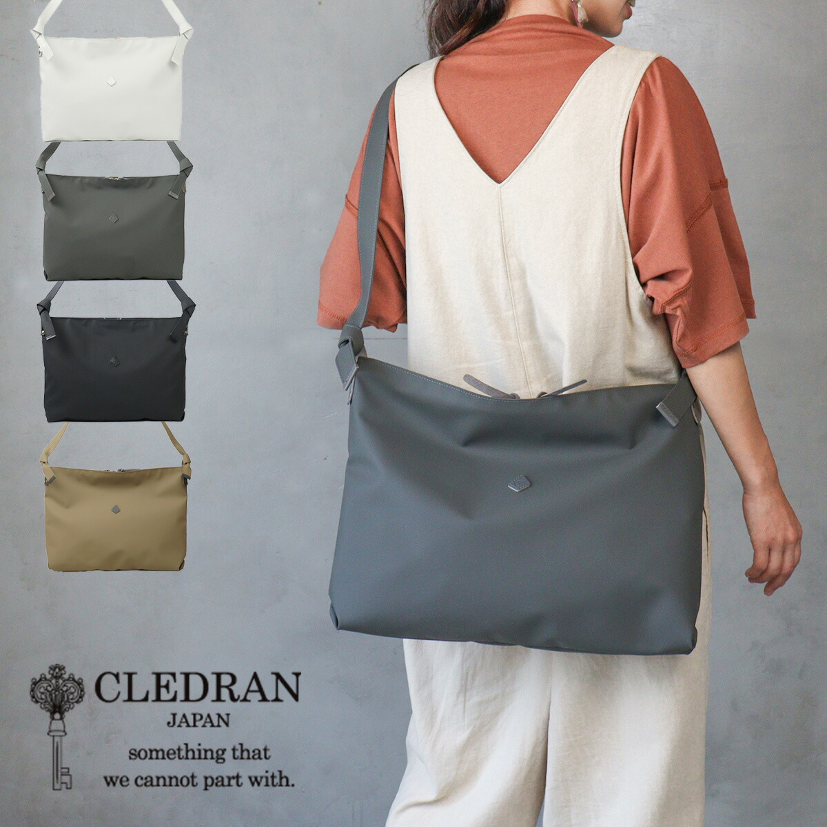 【新色ベージュ入荷】ワイドショルダーバッグ A4対応 防水 撥水 軽量 CLEDRAN クレドラン TEMPE(テンペ) WIDE SHOULDER ポリウレタン 防汚 CL3586【日本製】 【選べるノベルティ】