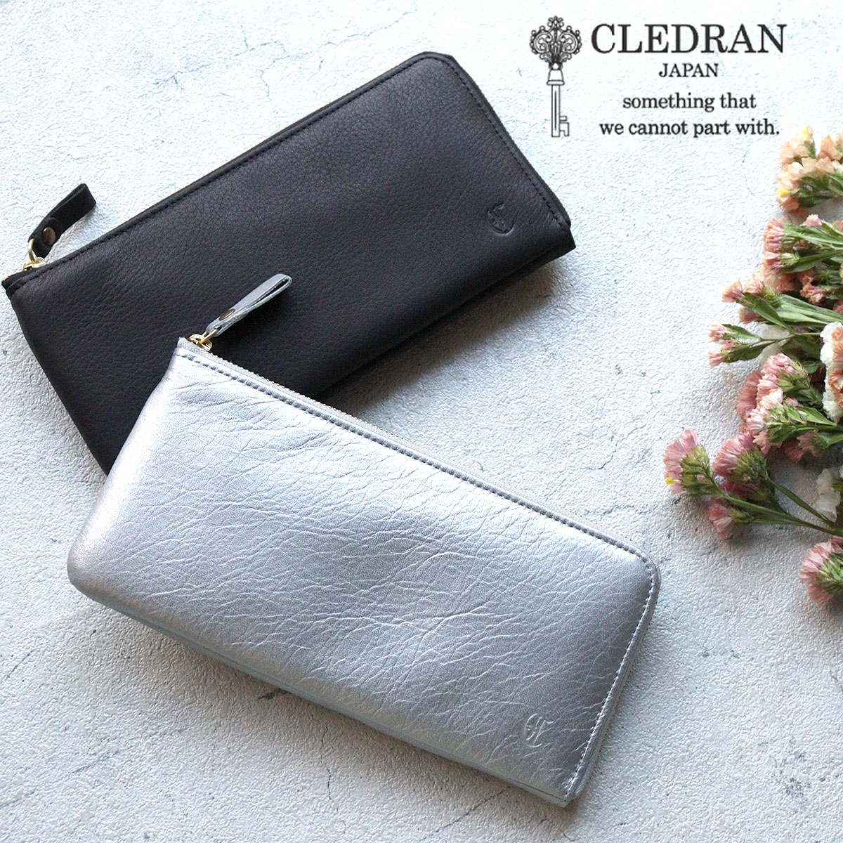 長財布 L字ファスナー CLEDRAN (クレドラン) BULE(ブル) LONG WALLET ソフトレザー 本革 牛革 CL3847【日本製】 【選べるノベルティ】