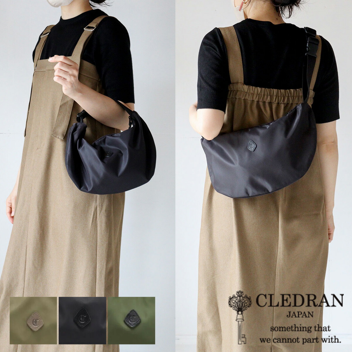 2WAY BAG ショルダーバッグ ミニショルダー 半月型 ナイロン CLEDRAN(クレドラン)FORI(フォリ) ユニセックス カジュアル 撥水性 軽量 CL350 【選べるノベルティ】