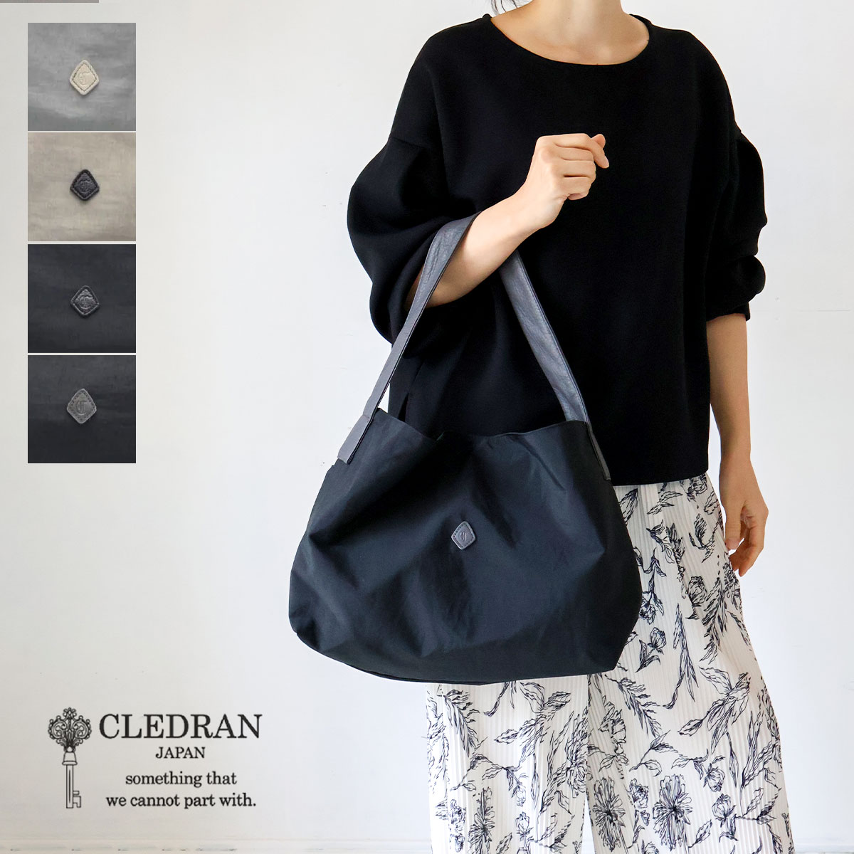 ハーフショルダーバッグ A4 軽量 ナイロン×牛革 CLEDRAN クレドラン ARU COMBI HALF SHOULDER CL3887【日本製】 【選べるノベルティ】