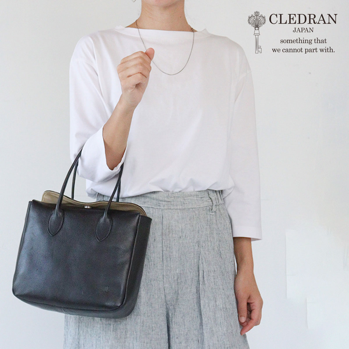 【4月末再入荷予定★予約】ボックス型トートバッグ フラップ CLEDRAN クレドラン COU(クウ) TOTE 本革【日本製】CL3720 【選べるノベルティ】