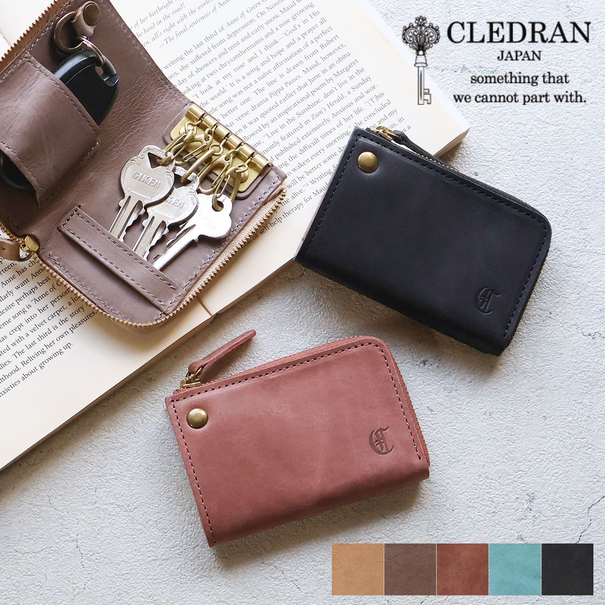 キーケース CLEDRAN クレドラン EPON（エポン）オイル ワックス モストロレザー KEY CASE CL3889【日本製】 レディース 牛革 本革 ギフト プレゼント 【選べるノベルティ】