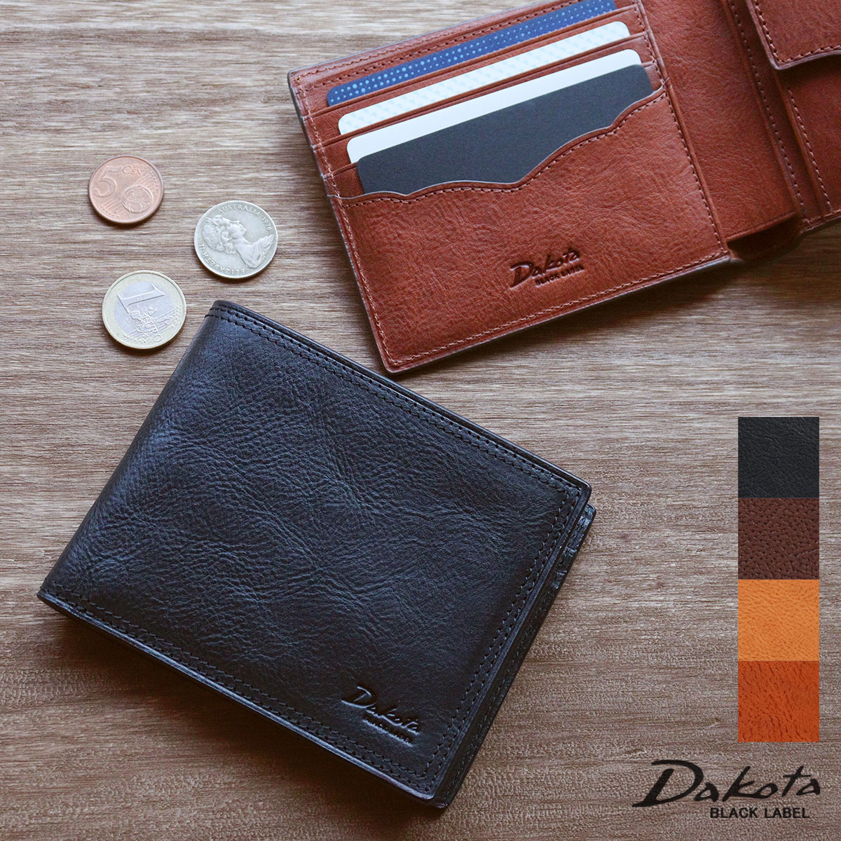 【選べるノベルティ】二つ折り財布 本革 ダコタ Dakota BLACK LABEL ハイデ 牛革 経年変化 バケッタレザーウエスタンブーツ 0620250ギフト プレゼント【動画あり】|かばんと財布の店 アリスタ