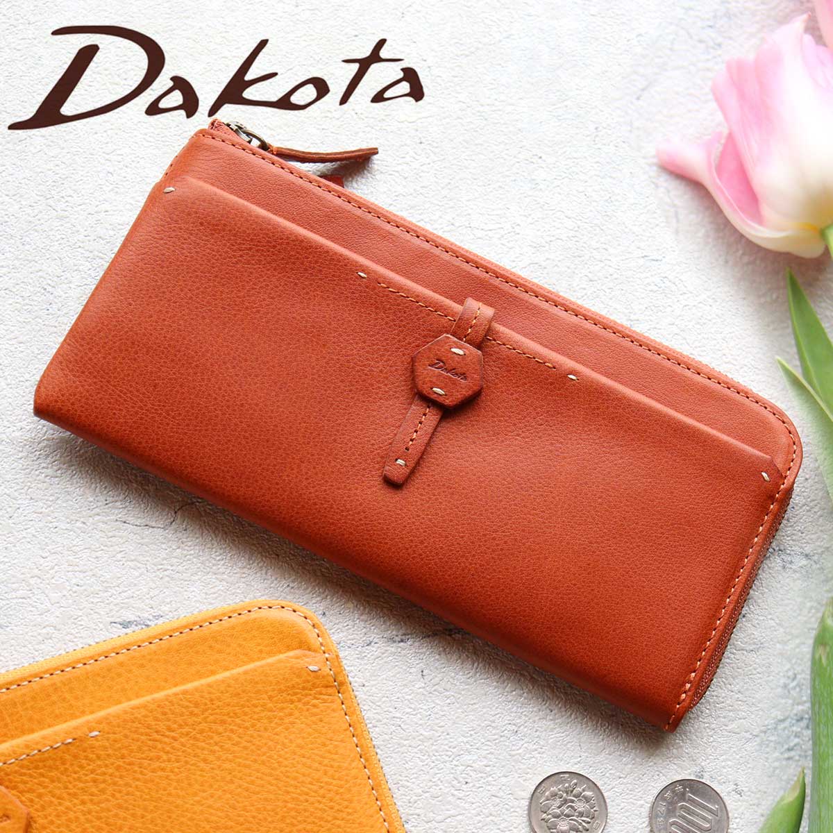 【選べるノベルティ】長財布 L字ファスナー 薄型 薄い スリム Dakota ダコタ エザーゴノ イタリアンレザー 0030775レディース 牛革 本革 ギフト プレゼント【動画あり】｜かばんと財布の店　アリスタ