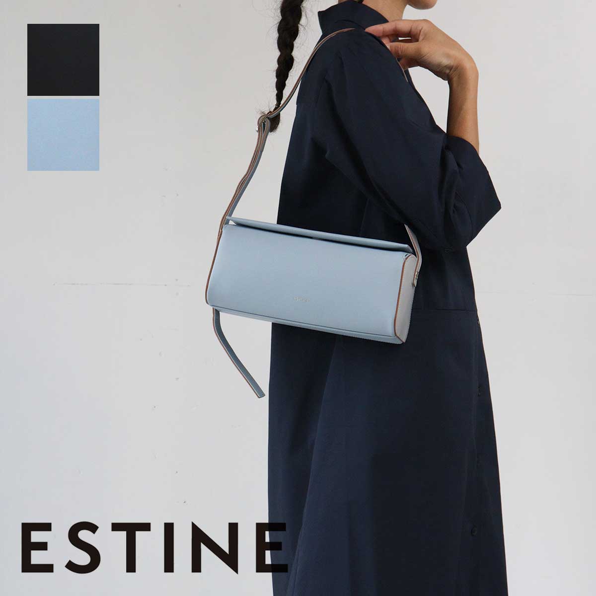 2WAY ショルダーバッグ 横型 スクエア ESTINE(エスティーヌ) アロンジェ 日本製 1075081