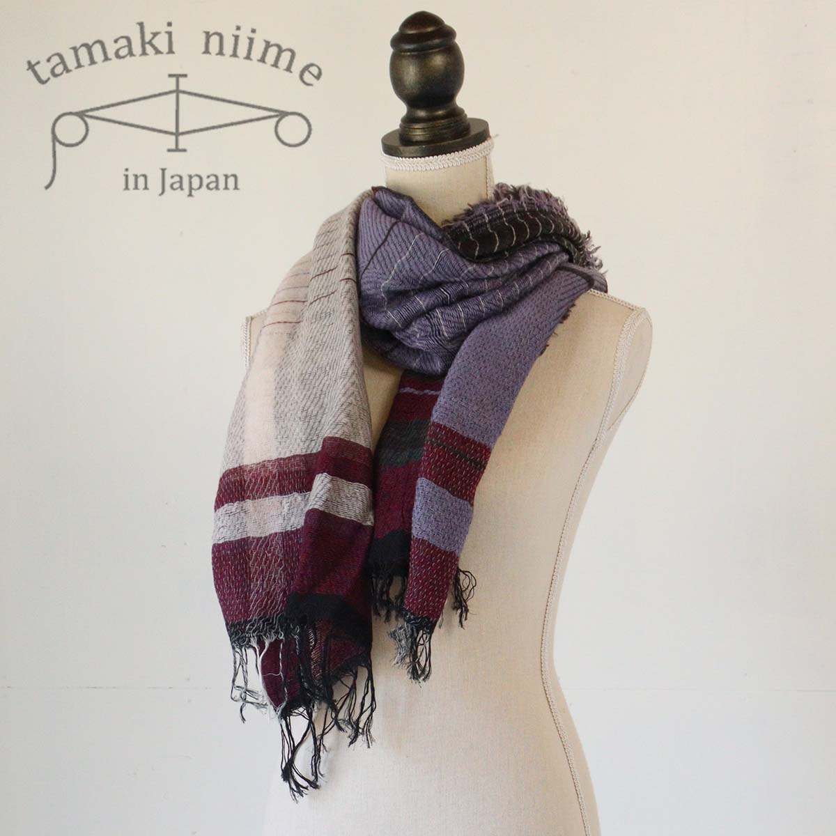 楽天市場】播州織 ウールコットンショールM roots shawl MIDDLE 55