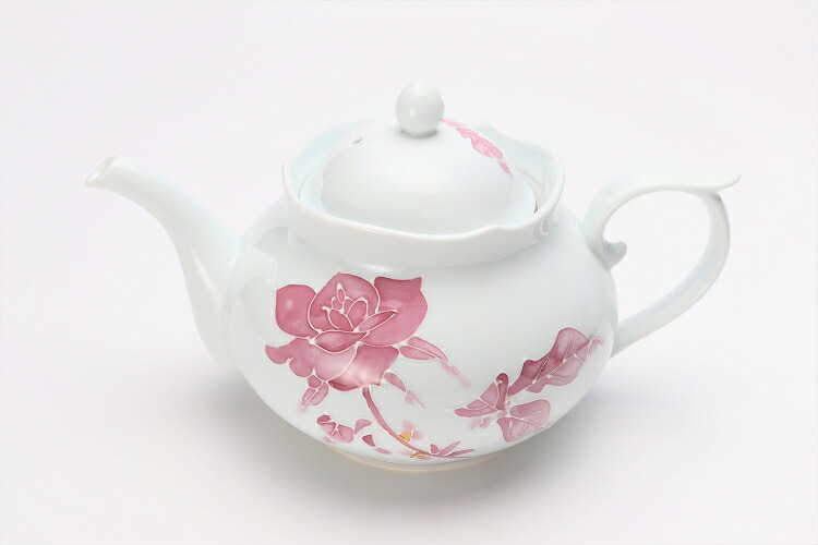 高価値セリー ティーポット 大きめ ティーポット ポット 急須 磁器 文山窯 バラ マロン 輪花ポット 大 有田焼 ピンク プレゼント 内祝い 引き出物 ギフト 和食器 おしゃれ コーヒー 紅茶 お茶 手書き Bestmontessori Org