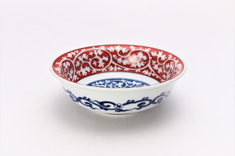 超目玉 鉢 ギフト 和食器 おしゃれ サラダ 煮物 亮秀窯 紺朱唐草 5寸多用鉢 有田焼o書き 引き出物 プレゼント 内祝い Pascasarjana Unsrat Ac Id