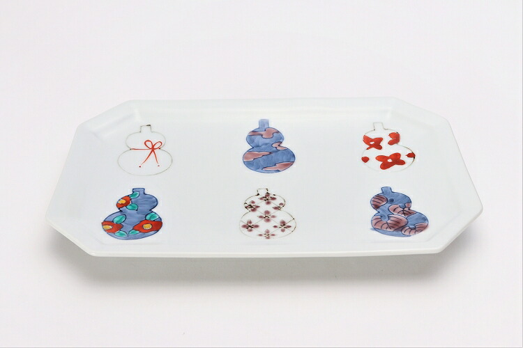 楽天市場】【伊万里鍋島焼】【六瓢箪の長皿】手描き｜おめでたい