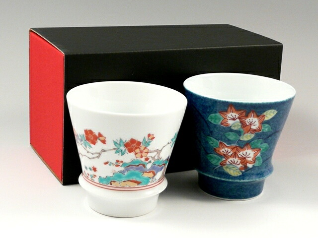 有田焼 匠の蔵 睦峯 ジャポニズム・華 ペア至高の焼酎グラス｜有田焼赤絵町