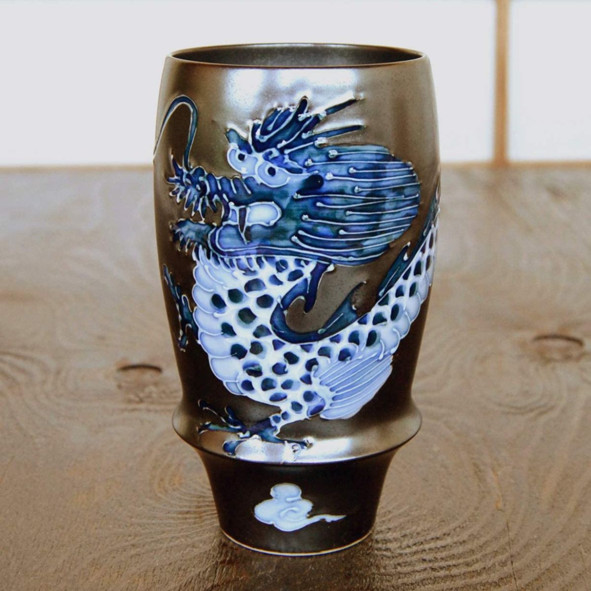 名入れ 父の日ギフト ビールグラス タンブラー 有田焼 感謝を込めた父の日ギフト 皇帝龍 ビアグラス メッセージカード付き 木箱入り septicin Com