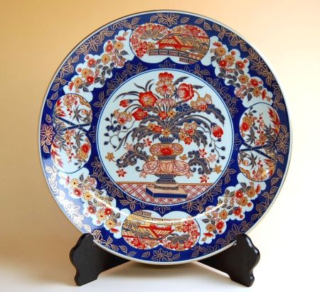 楽天市場】有田焼 金彩花模様 飾皿 36cm : 有田焼や心器