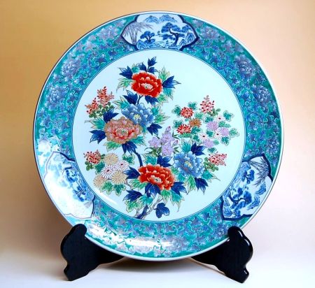 手数料安い 皿 プレート 贈答用 木箱入り 陶器 飾り皿 有田焼 尺５寸皿 45ｃｍ 萌花 波佐見焼 Gs Louislegrand Com