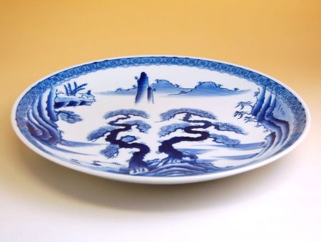 お皿 大きめ 和食器 おしゃれ 有田焼 陶磁器 日本製 山水 １０寸平皿