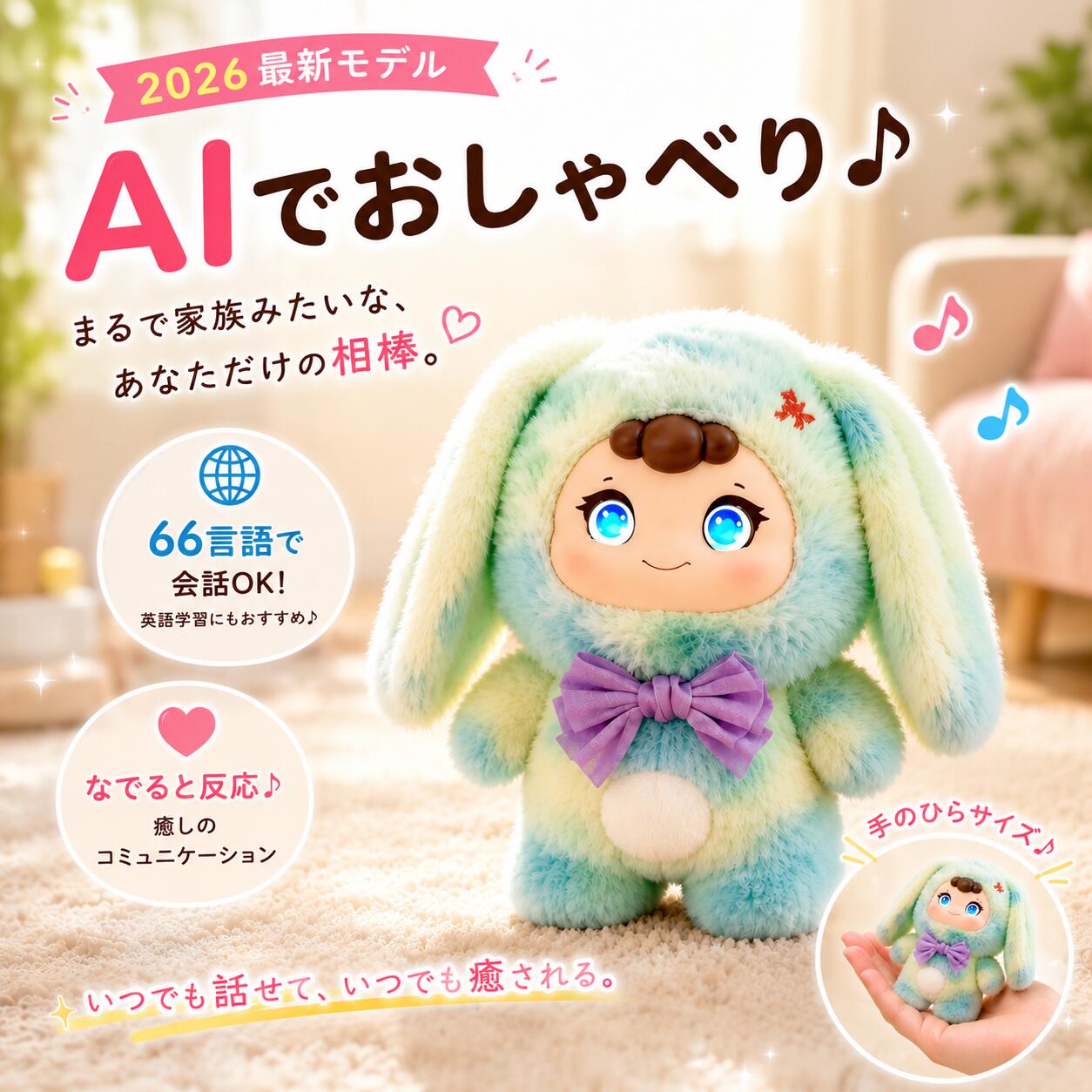 【マラソン限定10倍ポイント】【2026最新モデル★送料無料】AIペット しゃべる ぬいぐるみ AIロボット 電子ペット ChatGPT連携 英語学習 知育玩具 会話 おもちゃ 66言語対応 スマホ連動 癒しグッズ 子供 プレゼント 誕生日 クリスマス 一人暮らし 音声対話 AIトイ｜ARIYA