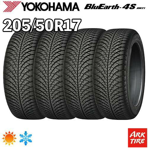 【タイヤ交換可能】2024年製 特価 4本セット 17インチ 205/50R17 93V XL YOKOHAMA ヨコハマ BluEarth ブルーアース 4S AW21 オールシーズン オールシーズン タイヤ単品4本価格|アークタイヤ 店