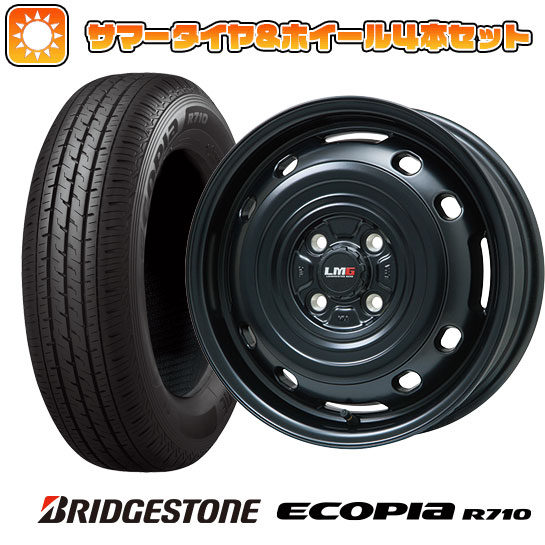 【取付対象】155/80R14 夏タイヤ ホイール４本セット BRIDGESTONE エコピア R710 88/86N プロボックス/サクシード(160系) LEHRMEISTER LMG OFF-STYLE 2 (マットブラック) 14インチ【送料無料】