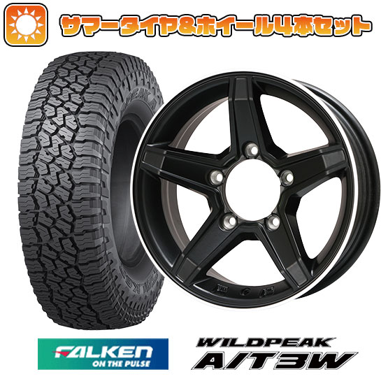 【取付対象】175/80R16 夏タイヤ ホイール4本セット ジムニー FALKEN ワイルドピーク A/T3W PREMIX エステラ(マットブラック/リムポリッシュ) 16インチ【送料無料】