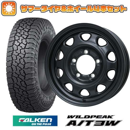 【取付対象】175/80R16 夏タイヤ ホイール4本セット ジムニー FALKEN ワイルドピーク A/T3W LEHRMEISTER LMG OFF-STYLE(マットブラック) 16インチ【送料無料】