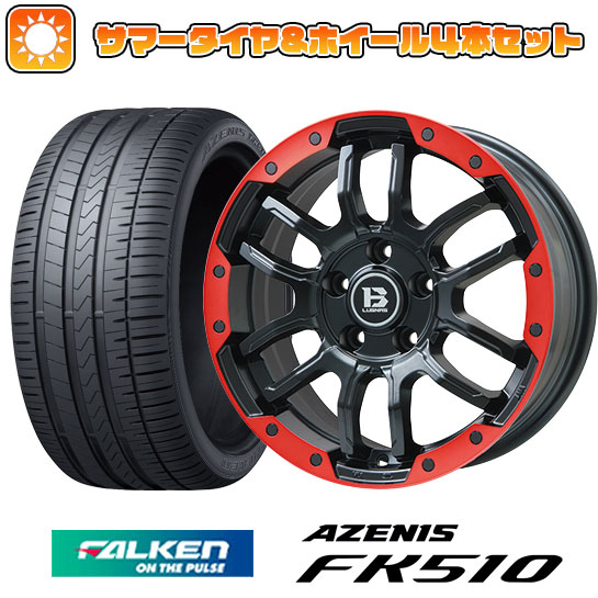 【取付対象】235/60R18 夏タイヤ ホイール4本セット FALKEN アゼニス FK510 SUV (5/114車用) BIGWAY B-LUGNAS FRD(マットブラック/レッドリム) 18インチ【送料無料】