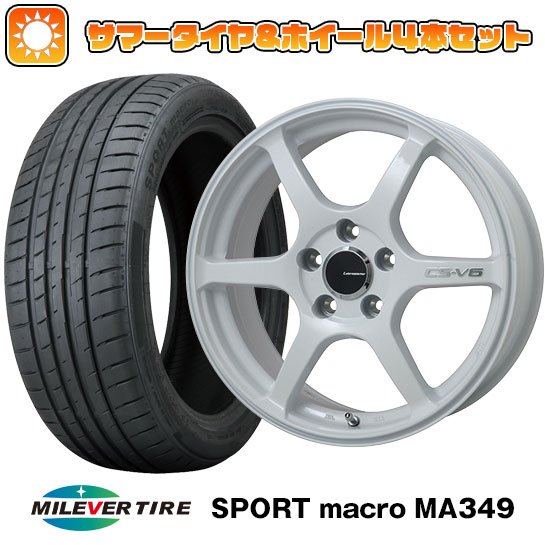 【取付対象】205/45R17 夏タイヤ ホイール４本セット シエンタ 2022- MILEVER スポーツマクロ MA349（限定） LEHRMEISTER CS-V6(ホワイト) 17インチ【送料無料】