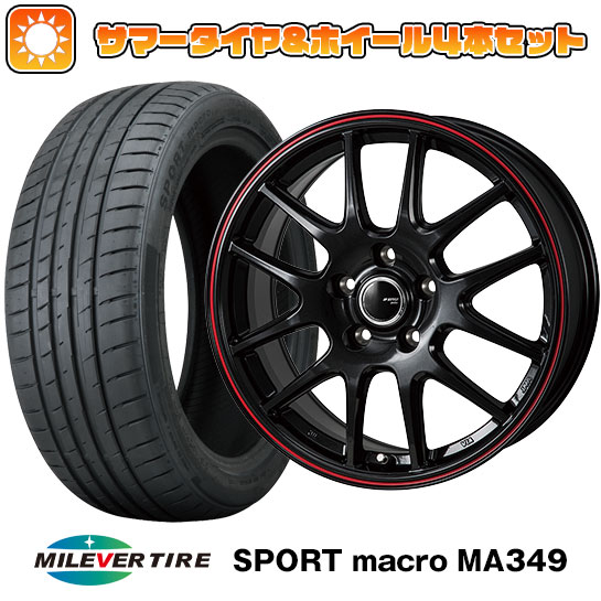 【取付対象】205/55R17 夏タイヤ ホイール４本セット (5/114車用) MILEVER スポーツマクロ MA349（限定） MONZA JPスタイル ジェファ 17インチ【送料無料】
