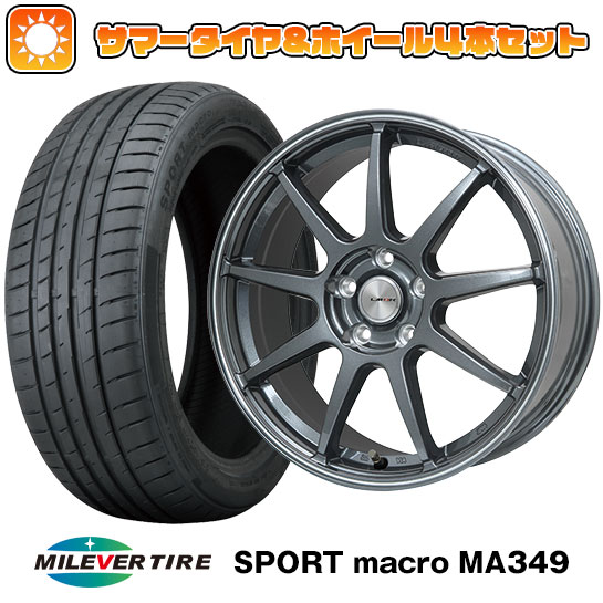 【取付対象】195/50R16 夏タイヤ ホイール4本セット MILEVER スポーツマクロ MA349（限定） シエンタ 2015-22 LEHRMEISTER LMスポーツLM-QR ガンメタ/ラインポリッシュ 16インチ【送料無料】