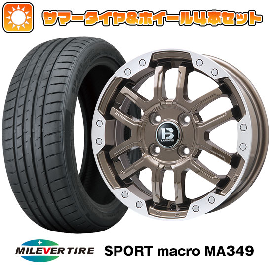 【取付対象】195/50R16 夏タイヤ ホイール4本セット MILEVER スポーツマクロ MA349（限定） (4/100車用) ビッグウエイ B-LUGNAS FRD(ブロンズ/リムポリッシュ) 16インチ【送料無料】