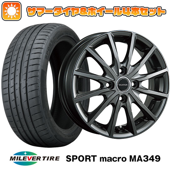 【取付対象】205/50R17 夏タイヤ ホイール４本セット (4/100車用) MILEVER スポーツマクロ MA349（限定） ブリヂストン バルミナ AR12 17インチ【送料無料】｜アークタイヤ 店