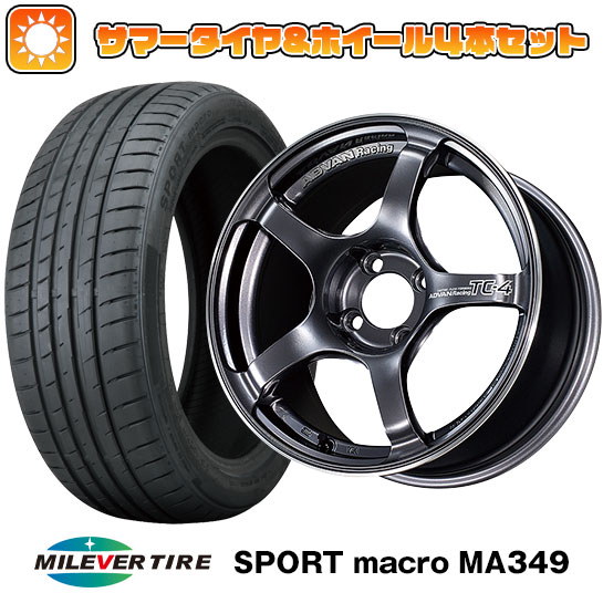 【取付対象】195/50R16 夏タイヤ ホイール4本セット MILEVER スポーツマクロ MA349（限定） (4/100車用) ヨコハマ アドバンレーシング TC4 16インチ【送料無料】