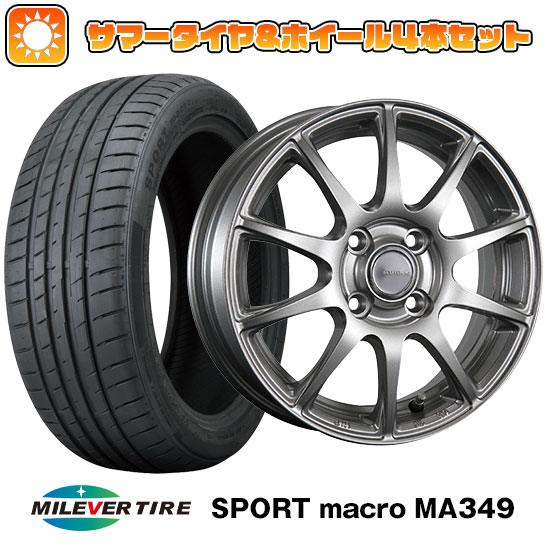 【取付対象】205/50R17 夏タイヤ ホイール４本セット (4/100車用) MILEVER スポーツマクロ MA349（限定） ブリヂストン エコフォルム SE-23 17インチ【送料無料】