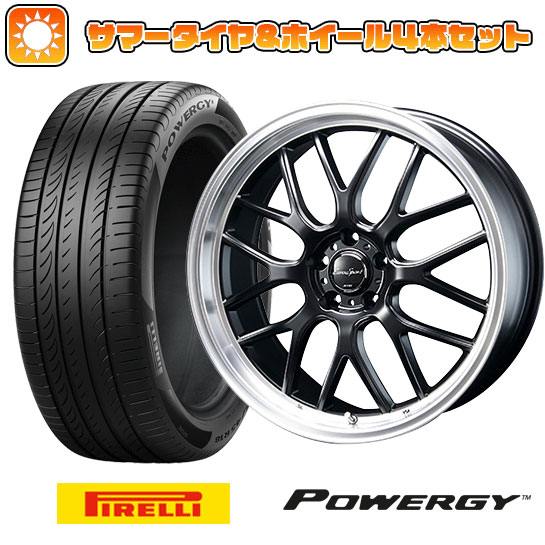【取付対象】235/55R19 夏タイヤ ホイール4本セット PIRELLI パワジー (5/114車用) ブレスト ユーロスポーツ タイプ805 セミグロスブラック 19インチ(送料無料)