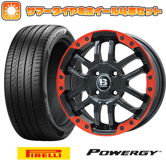 【取付対象】215/65R16 夏タイヤ ホイール4本セット PIRELLI パワジー (5/114車用) ビッグウエイ B-LUGNAS FRD(マットブラック/レッドリム) 16インチ【送料無料】