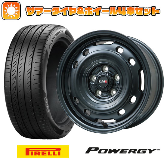 【取付対象】215/65R16 夏タイヤ ホイール4本セット PIRELLI パワジー (5/114車用) LEHRMEISTER LMG OFF-STYLE 2 (マットブラック) 16インチ【送料無料】｜アークタイヤ 店 62,095円