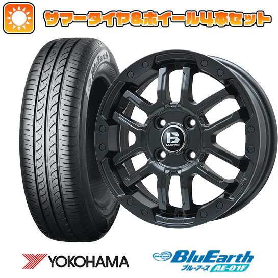 【取付対象】205/55R16 夏タイヤ ホイール4本セット YOKOHAMA ブルーアース AE-01F (5/100車用) ビッグウエイ B-LUGNAS FRD(マットブラック) 16インチ【送料無料】