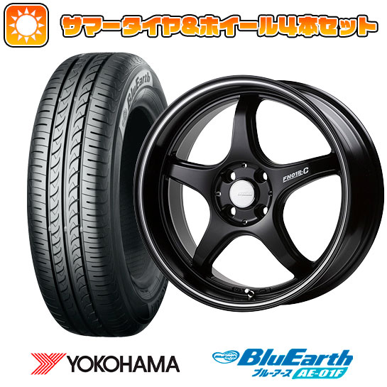【取付対象】185/55R16 夏タイヤ ホイール4本セット YOKOHAMA ブルーアース AE-01F (4/100車用) ゴジゲン PROレーサー FN01R-C STV 16インチ【送料無料】