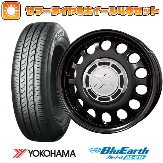 【取付対象】195/65R15 夏タイヤ ホイール４本セット (5/100車用) YOKOHAMA ブルーアース AE-01F コスミック クロスブラッド スティール トヨタ車専用 15インチ【送料無料】
