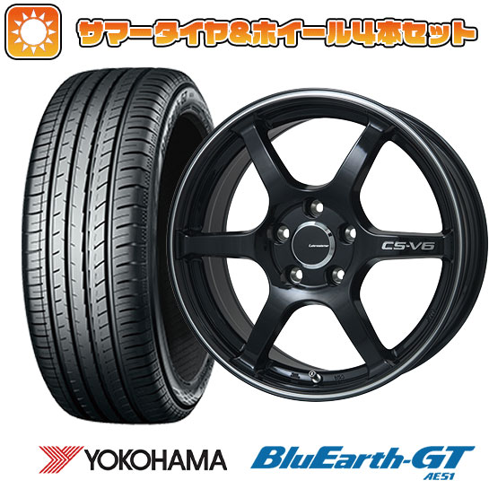 【取付対象】195/60R17 夏タイヤ ホイール4本セット 60系プリウス YOKOHAMA ブルーアース GT AE51 LEHRMEISTER CS-V6(グロスブラック/ラインポリッシュ) 17インチ【送料無料】|アークタイヤ 店