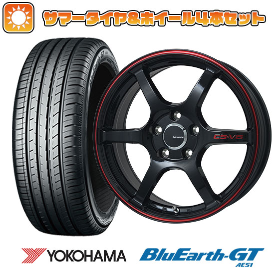 【取付対象】195/60R17 夏タイヤ ホイール４本セット 60系プリウス YOKOHAMA ブルーアース GT AE51 LEHRMEISTER CS-V6(グロスブラック/レッドライン) 17インチ【送料無料】｜アークタイヤ 店
